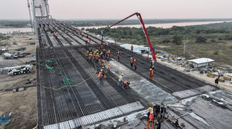 Obra da Ponte Bioceânica 60% concluída