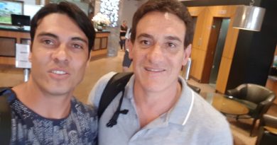 Henrique Cabanhas diretor de futebol da Federação de futebol 7 e Gamarra ex seleção Paraguaia responsável pela participação de MS no torneio internacional